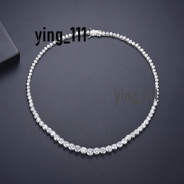 925 Silver 3 Prong 3MM 5MM Hip Hop Tennis Necklace Jewelry Women Men VVS Moissanite Tennis Chain Necklace
