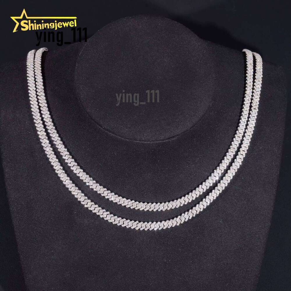 Pure Sier 5Mm Silicon Stone Cuban Iced Out Mens Hip Hop Jewelry Chain GRA Certified