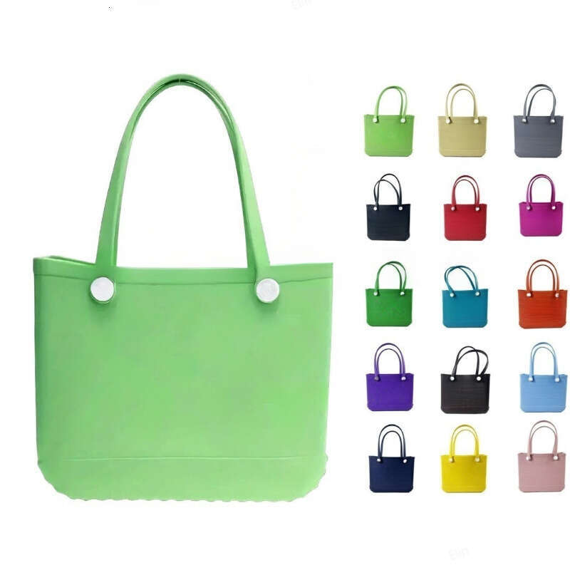 Designer Shopping Bags Waterproof Bogs Beach Bag Solid EVA Punched Organizer Basket Summer Outdoor Water Park Handbags Large Women Storage Bags 08