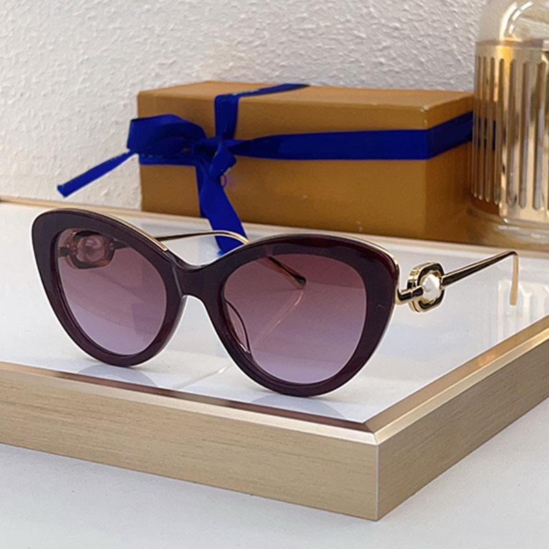 Miss cat eye sunglasses Z1931E luxury designer women black acetate full frame purple lenses UVA 100% polarized light lady glasses 2025SS Summer New