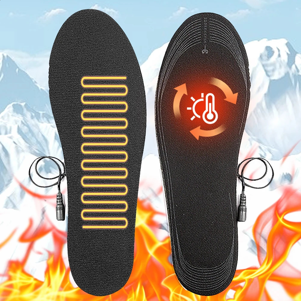 USB Heated Shoe Insoles Warming Pad Feet Warmer Sock Pad Mat Winter Outdoor Sports Heating Insole Winter Warm 250821