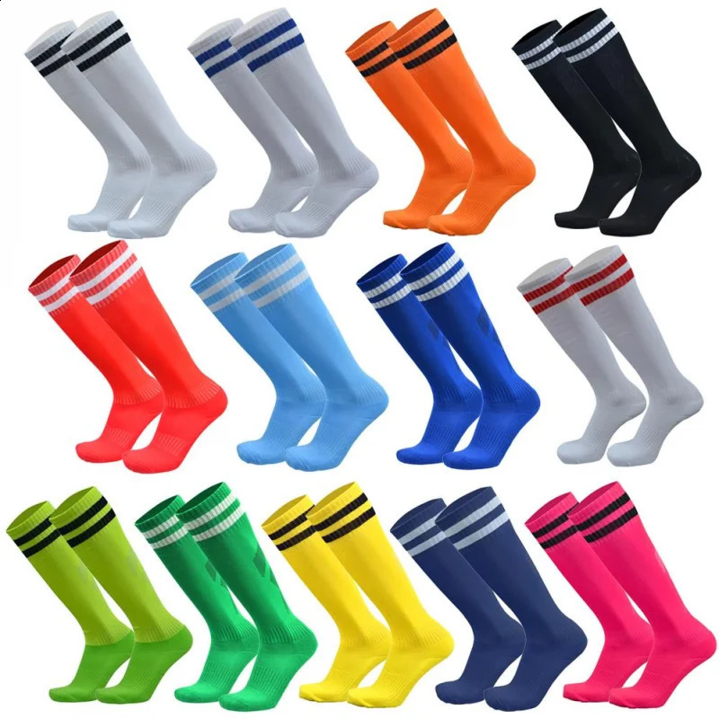 1 paire chaussettes de sport de football long knoue coton spandex kids legging bass de football baskle adultes enfants 250823