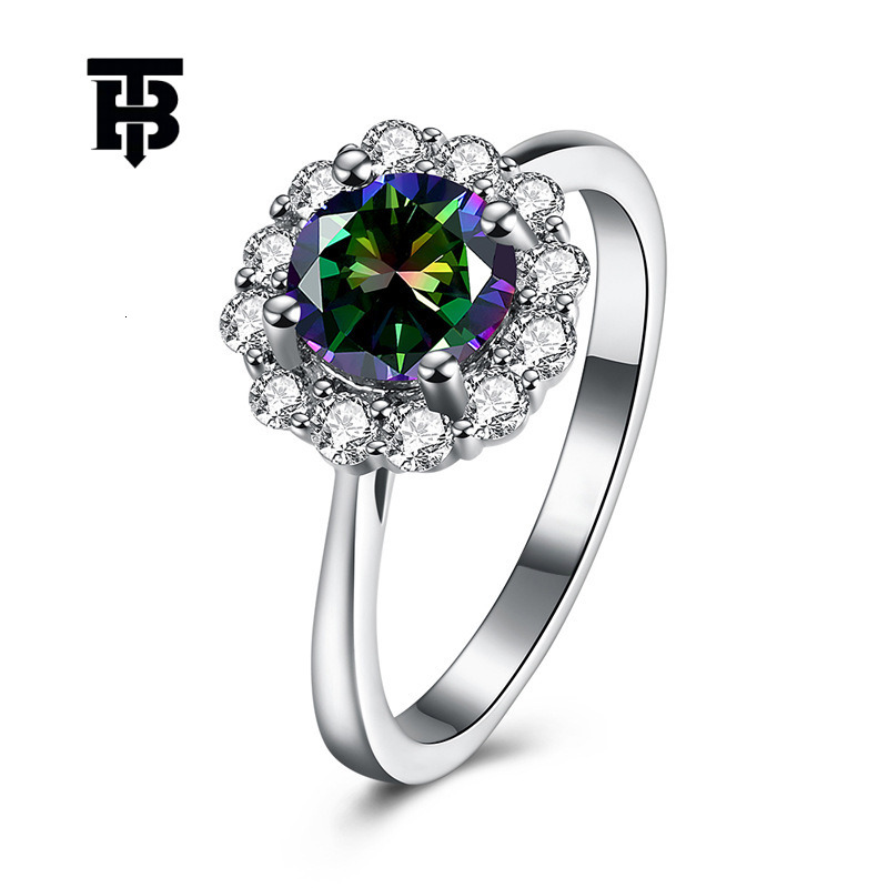 TB BHULAMTE Fashion OL Versatile Women's Colorful Floral Zircon Ring Designer Creative Jewelry Free Shipping Fashion Simple Accessories
