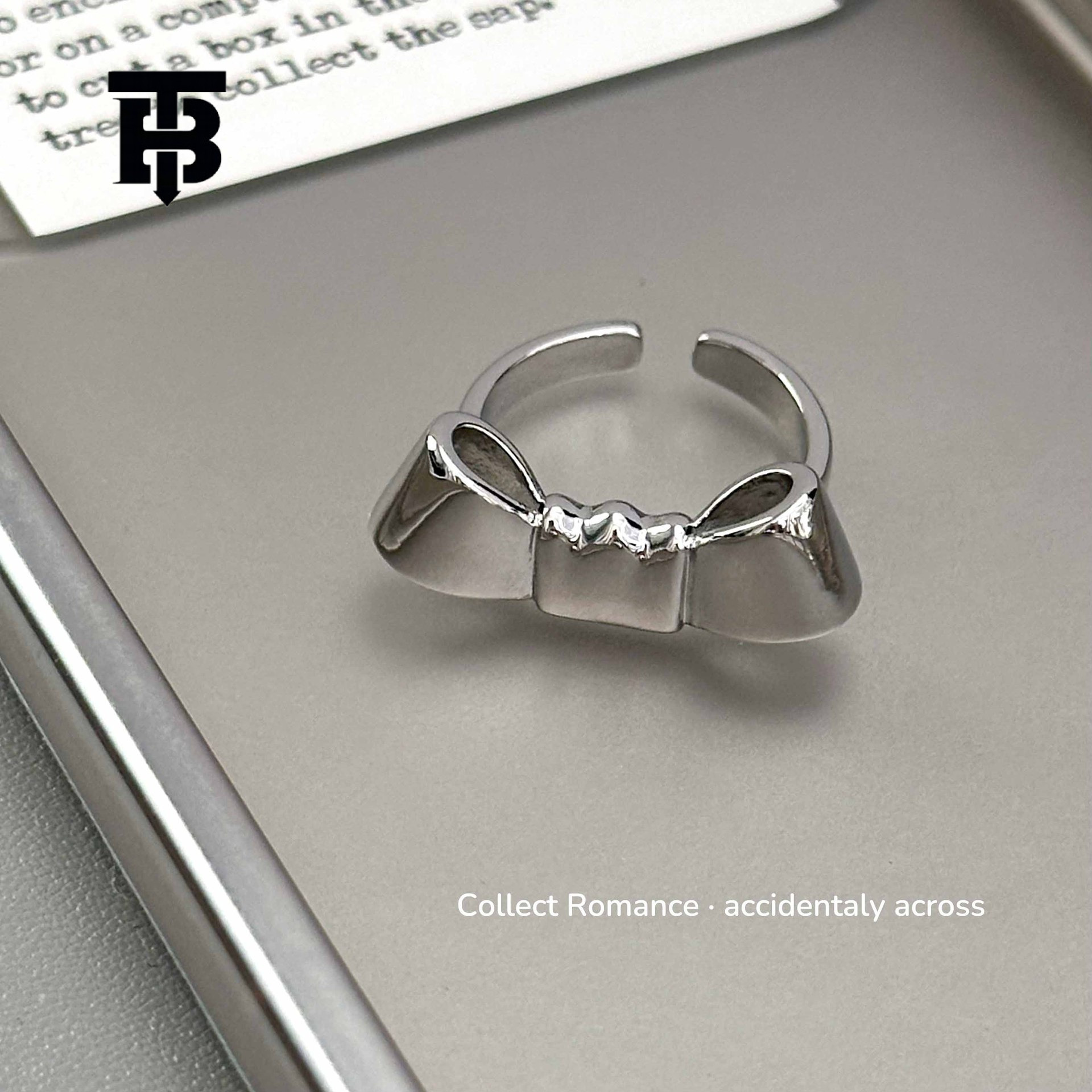 TB BHULAMTE European And American Style Niche Designer Women's 3D Tie Ring Simple Fashion Personalized Women's Luxury Accessories High-end