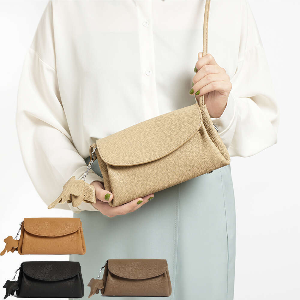 Épaule simple nouvelle mode décontractée vache douce à vache petit carré en cuir authentique en cuir en cuir concepteur de sacs croisés pour femm