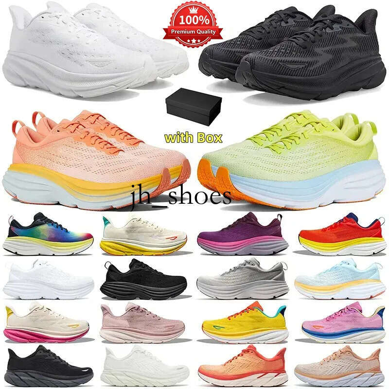Clifton 9 Bondi 8 Running Shoes For Men Women Designer Shoe Kawana Harbor Triple Black White Breathable Womens Sports Sneakers Mens Outdoor Recreati