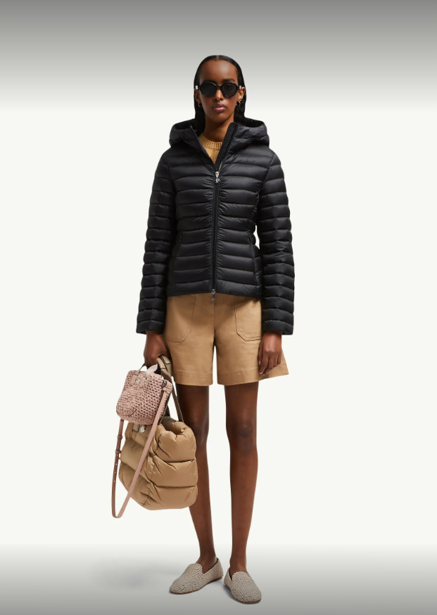 2025 Autumn Winter Down Women's Jackets Zipper Hooded Striped Print Pockets Woman's Coats Short Outerwear JMSMKWD25005