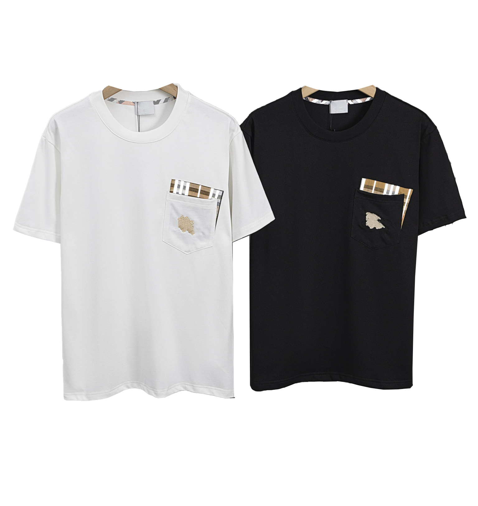 Men's T-shirts Men's Designer T-shirts Men's and Women's Shirts Fashion Cotton Left Chest Pockets War Horse Embroidery Crafts Ro