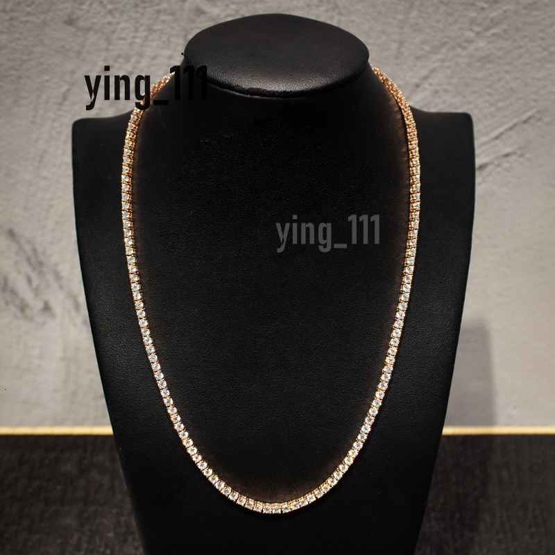 Ready to Ship 925 Sterling Silver 3mm Moissanite Tennis Chain Iced Out Moissanite Tennis Necklace