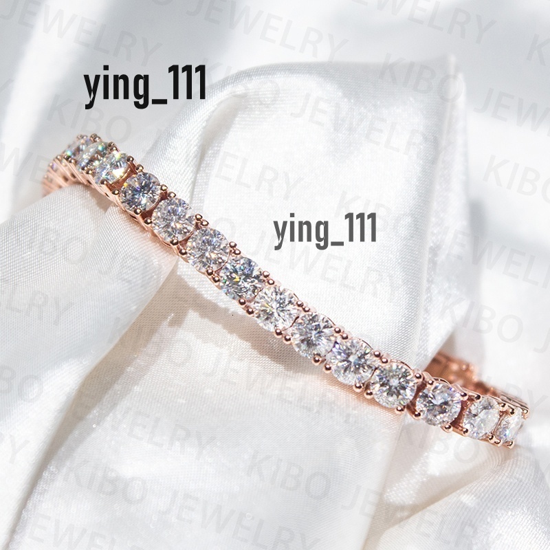Wholesale Hot Selling 5mm 925 Sterling Silver Tennis Chain Moissanite Diamond Hiphop Tennis Chain Bracelet