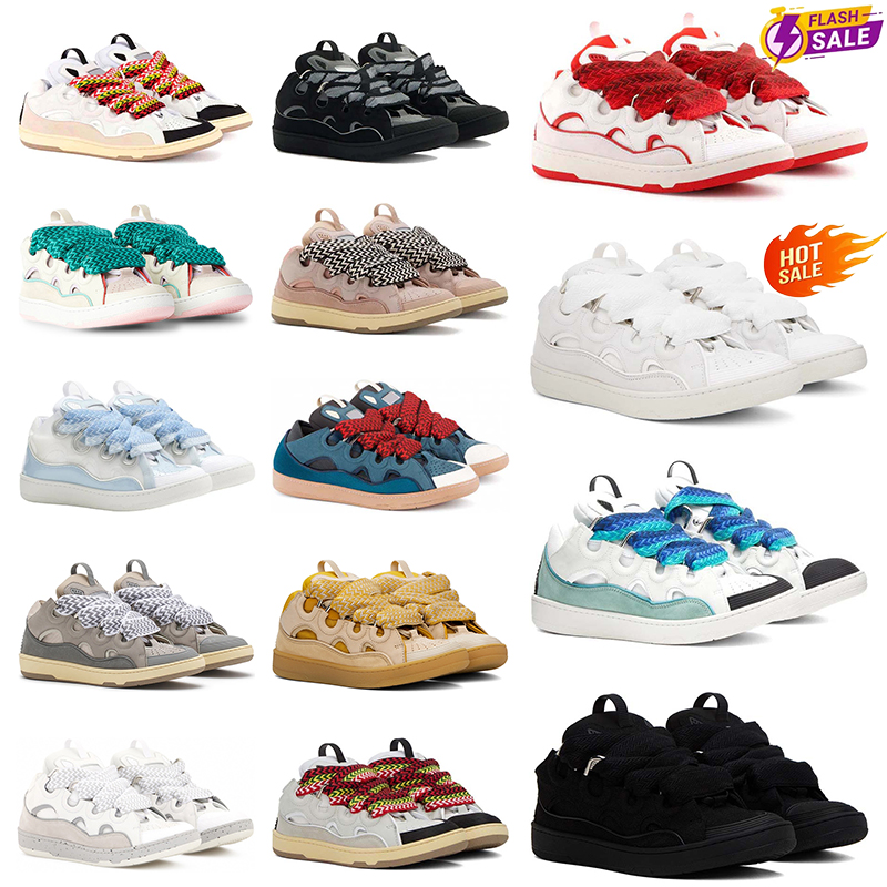 Free shipping designer shoes casual sneakers platform shoe embossed curb white black red blue Runner leather chaussure men trainers