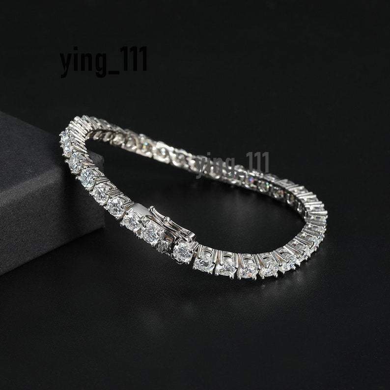 Kibo Jewelry Fashion Hot Sale Hip Hop 925 Sliver 3mm Vvs Moissanite Tennis Bracelet