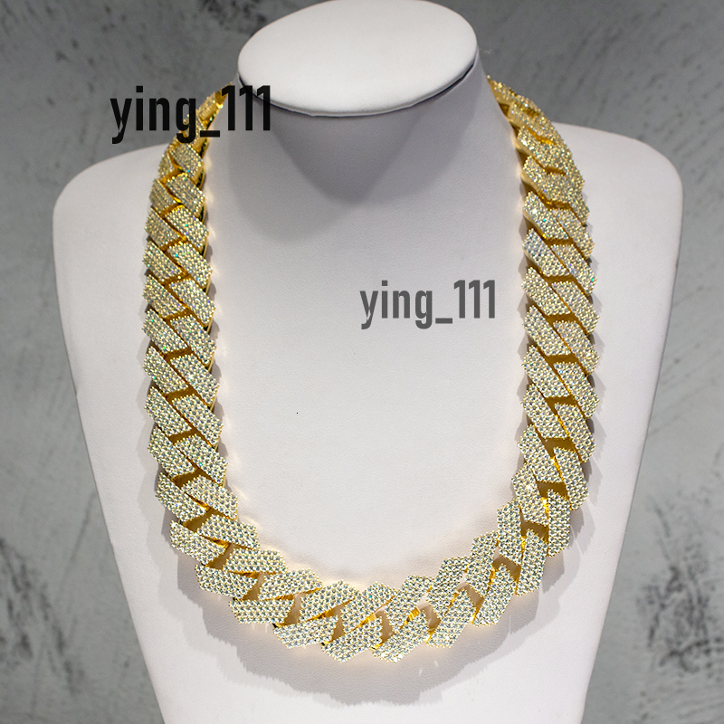 KIBO GEMS Hot Sale 925 Sterling Silver Cuban Link Chain Iced Out 24mm Moissanite Cuban Chain