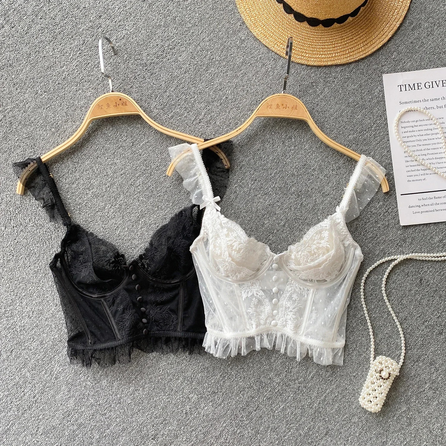 French Chic Sexy Woman Sleeveless Skinny Backless Female Corset Camis Lace Sheer Spaghetti Strap sweet Tank Tops Drop 250823