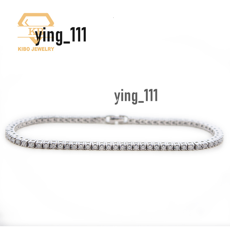 925 Silver White Black Yellow Pink Color Moissanite Diamonds Tennis Hip Hop Men Bracelet 4mm Tennis Necklace Chain
