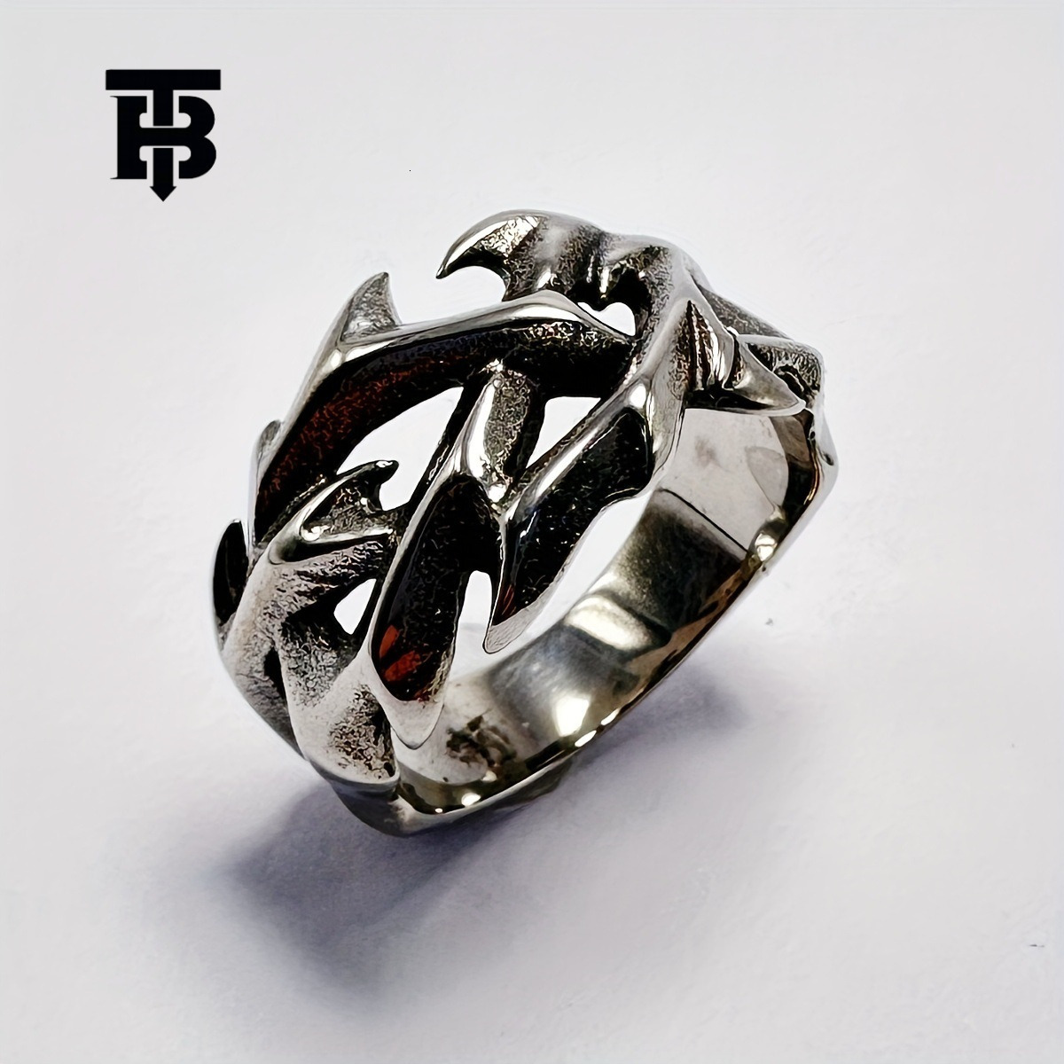 TB BHULAMTE Men's Designer Fashion Alloy Ring Luxury Durable Personalized Jewelry European And American Hip Hop Punk Style Free Shipping