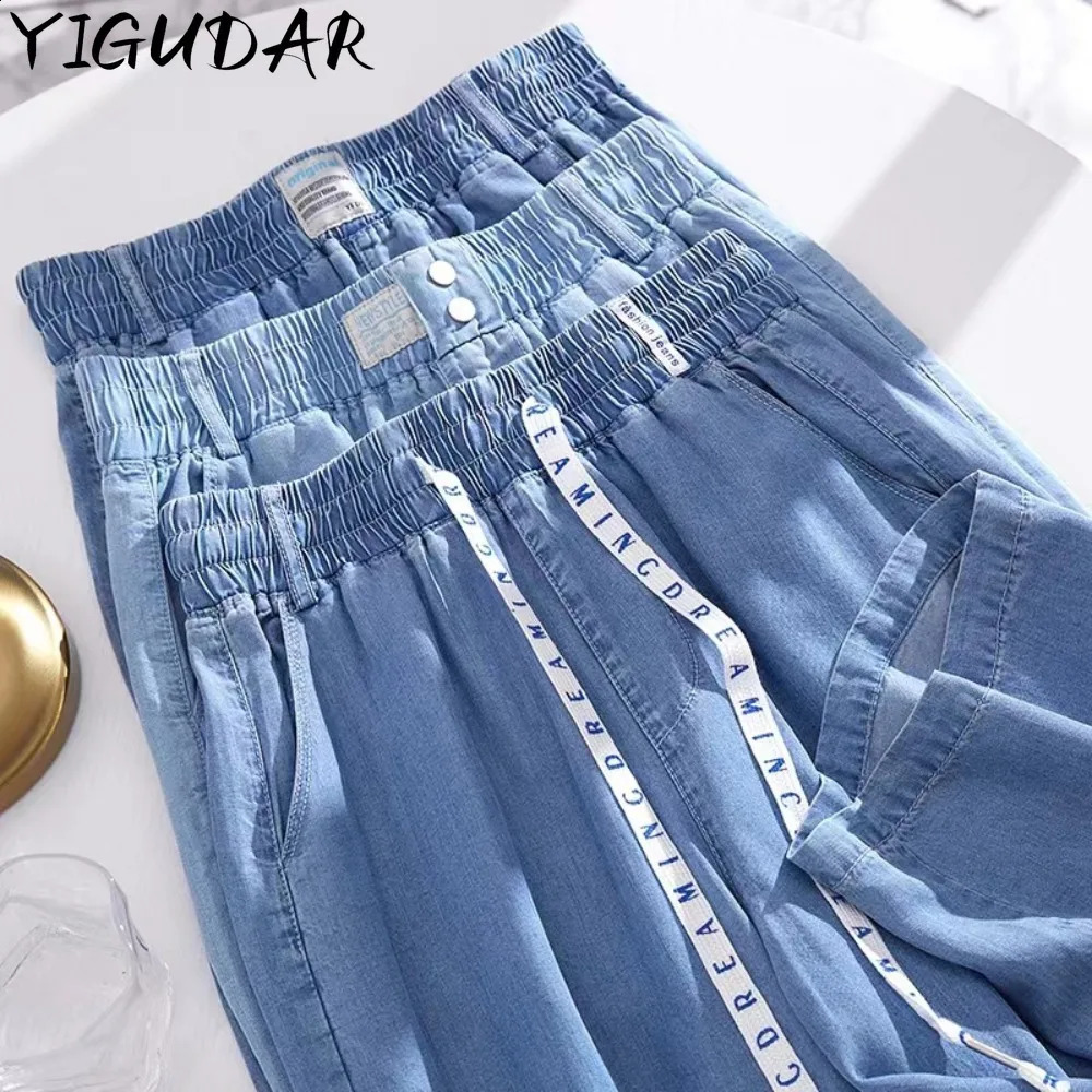 Pantalons à jambes larges pour les femmes Y2K Traf High Waist Casual Colters pour coréen Streetwear Band Pantalon Pantalon 250823