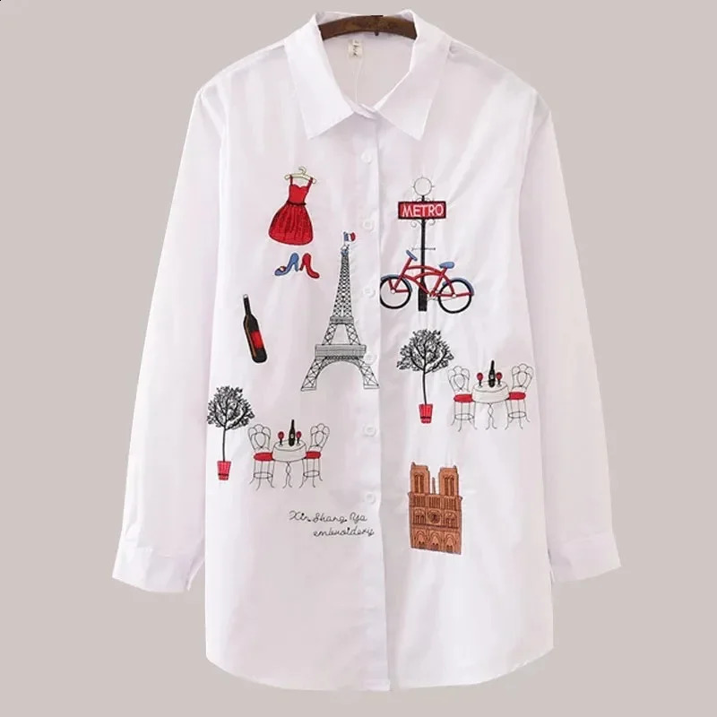 Women Spring Autumn Style Long Sleeve y Cotton Blouses Shirts Lady Casual Turndown Collar Blusas Tops 250823