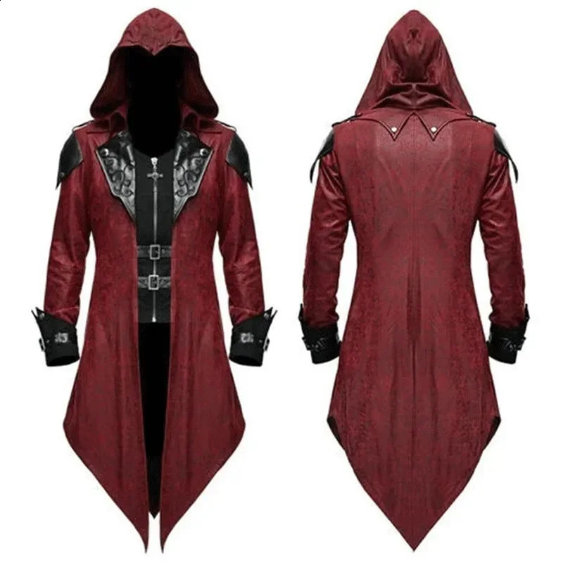 American Party Retro Stitching Coat Male Gothic Dark Costume Adult Performance Apparel halloween costumes for women 250823