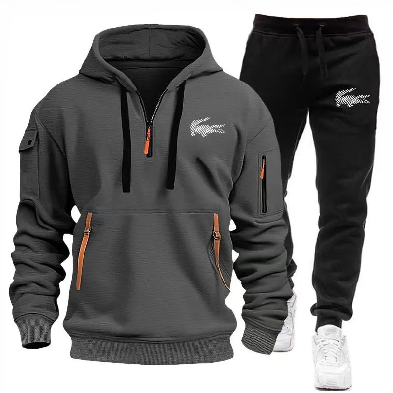 2026 Hoodies de concepteurs pour hommes Hoodies Nouveaux printemps et automne pour hommes à capuche multi-poches Pantalons de survêtement en deux