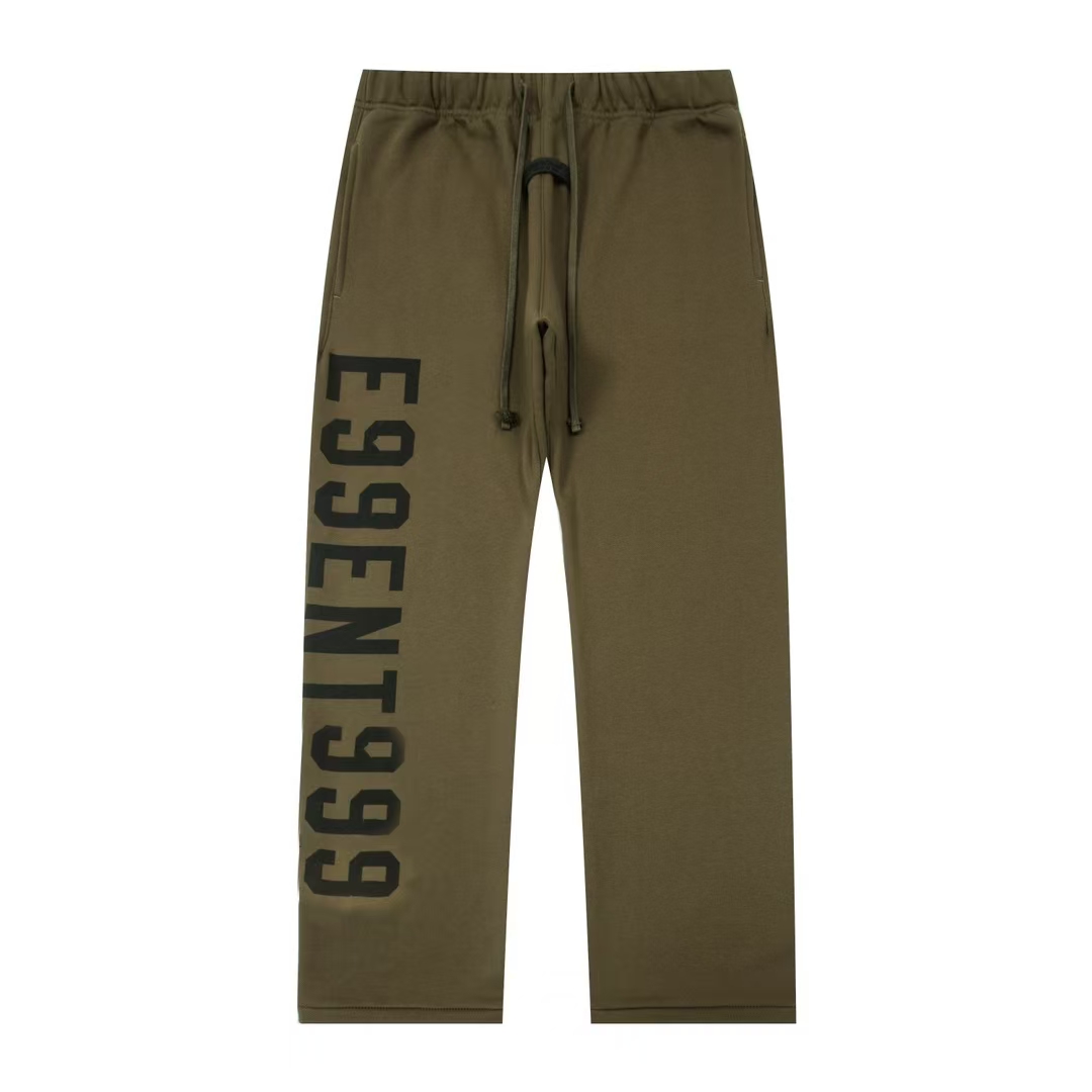 Essential New High Quality ES Logo Grey Fleece Relaxed Fit Sports Unisex For Running Workout Gym Jogging Fitness Casual Long Sweatpants Pants b90