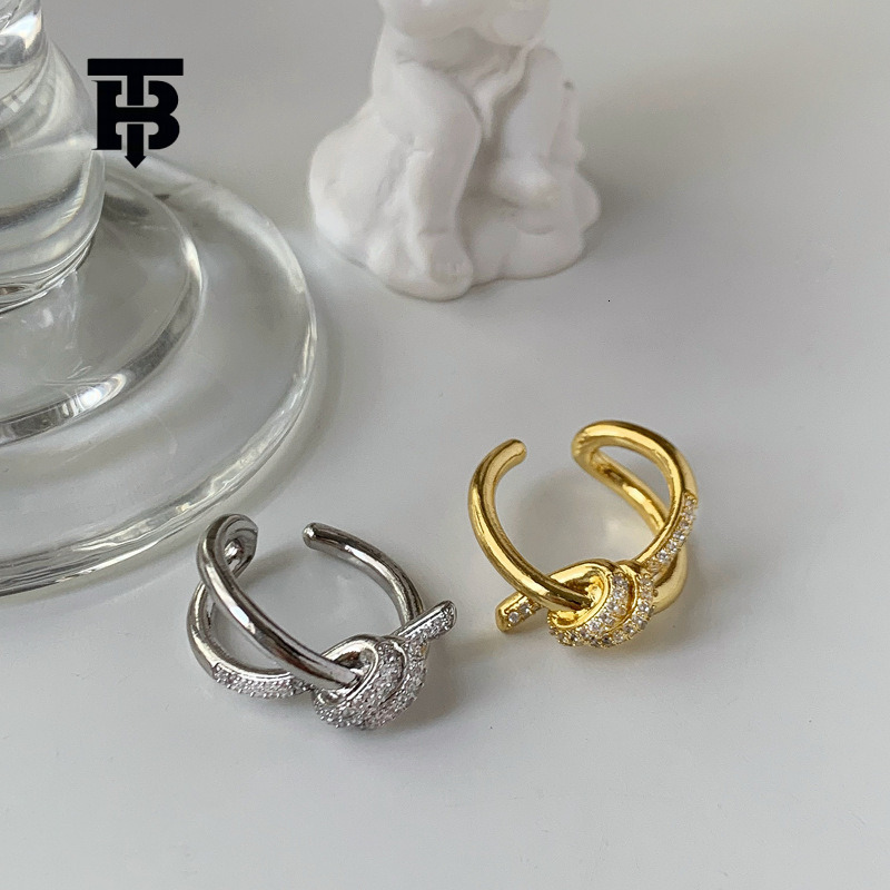 TB BHULAMTE Zircon Inlaid Irregular Opening Ring Designer Luxury Personalized Women's Accessories Simple Fashion Tail Ring Jewelry Free Shippin
