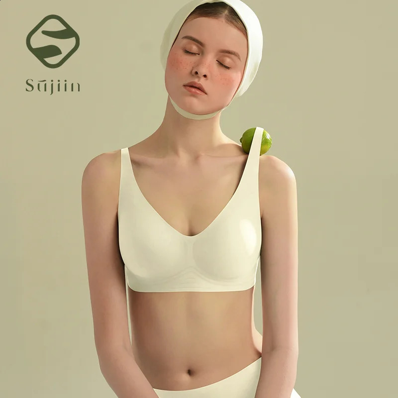 SUJIIN Womens Plus Size Seamless Wireless Bras for Women Sexy Plunge Padded Push Up Smooth Bra Woman Large Size Bralettes MX181250823