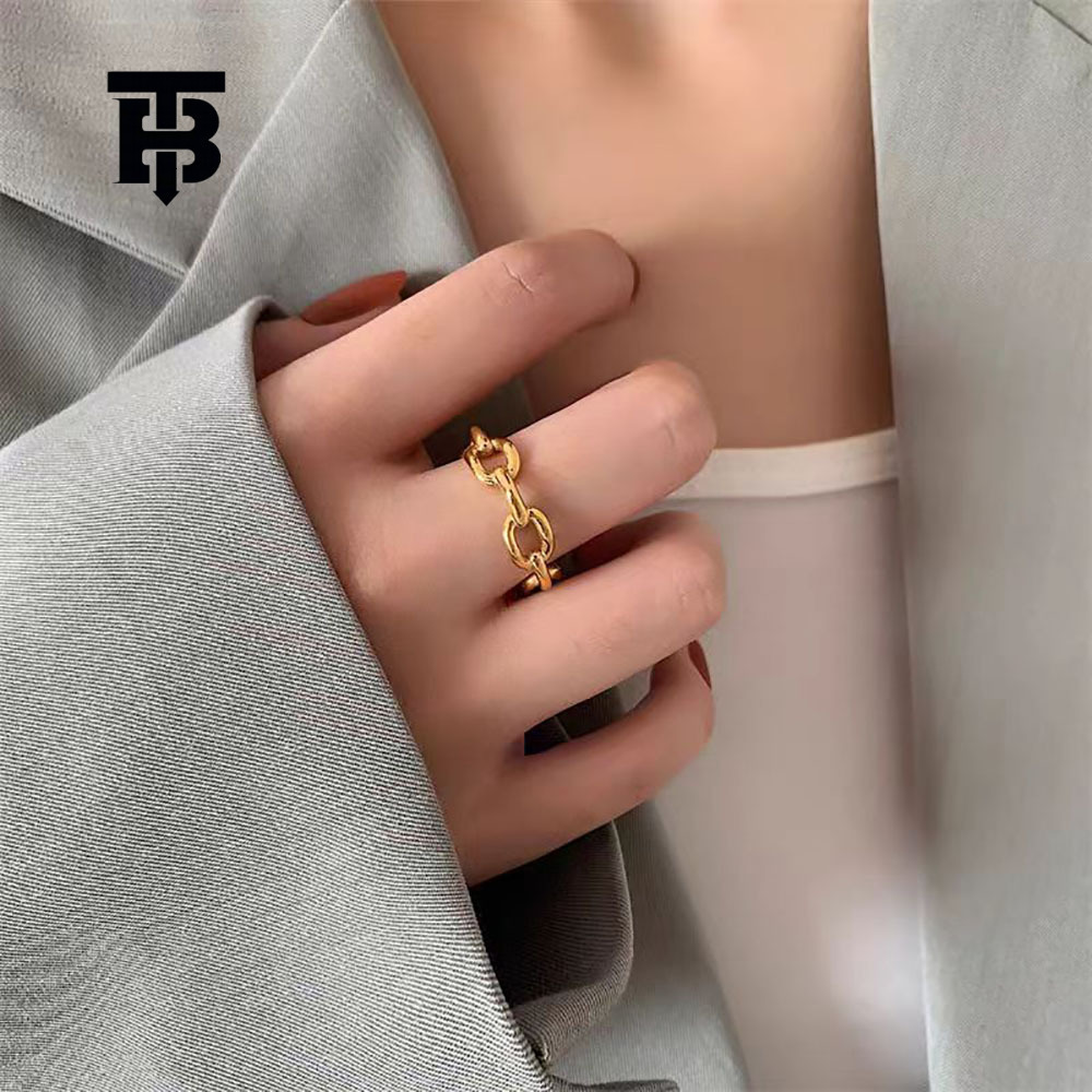TB BHULAMTE European And American New Jewelry Stainless Steel Fashion Personality Hollow Ring Designer Neutral Women's Accessories Free Shippin