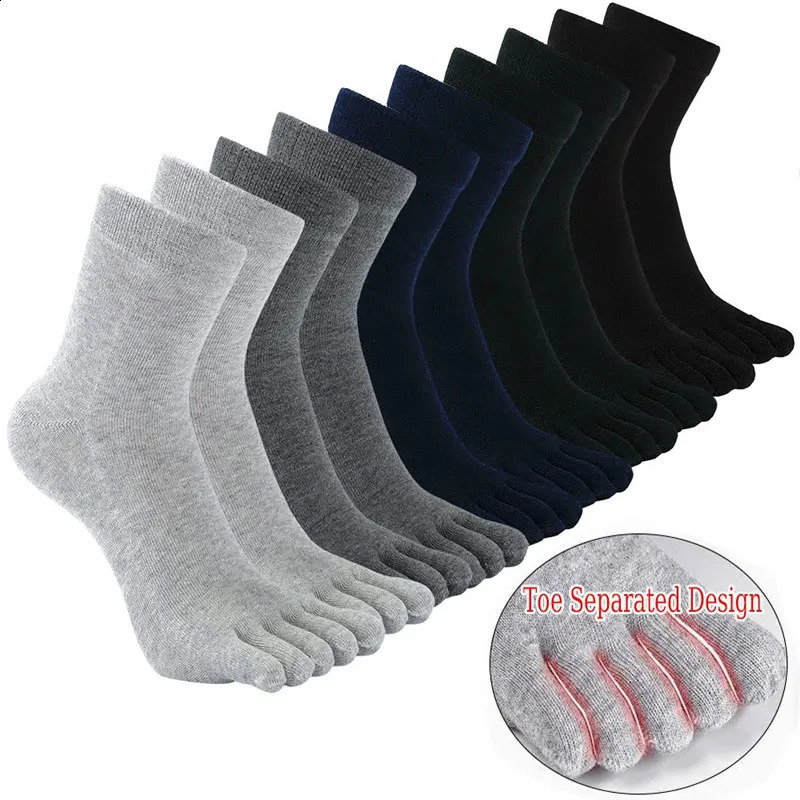 Toe Socks Men and Women Five Fingers Breathable Cotton Sports Running Solid Color Black White Grey Blue Beige Coffee 250823