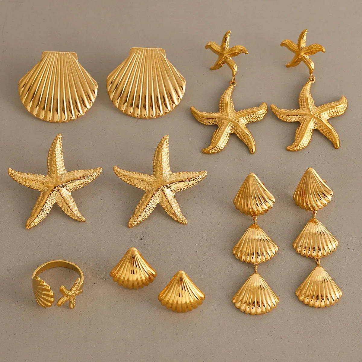2025 Stainless Steel Starfish Shell Earrings for Women Beach Vacation Style Thread Ear Dangle Jewelry Not Fading 250811