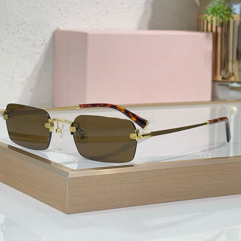 Luxury Women Eyewear Collection Sunglasses SMU B50 Designer Ultra Light Metal Frame Frameless Glasses Fashion Womens Frameless Rectangular Sunglasse