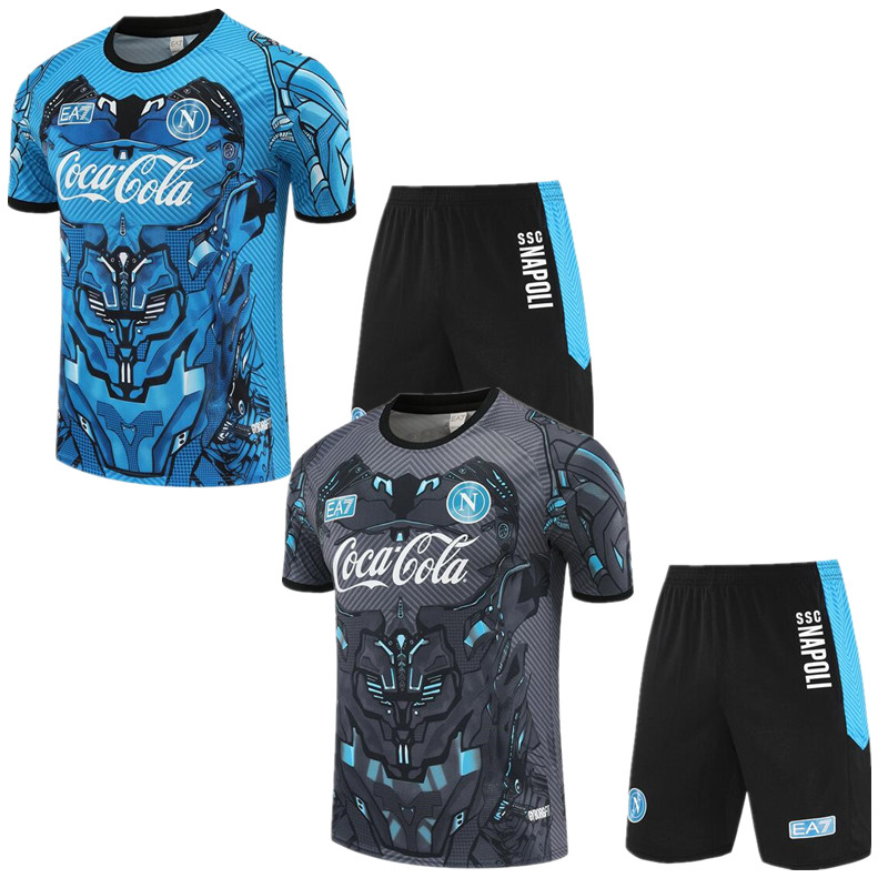 2025 2026 SSC Napoli football tracksuit short sleeve vest training suit Men and kids soccer jerseys kits 25 26 Naples Soccer tracksuit shirt camiset