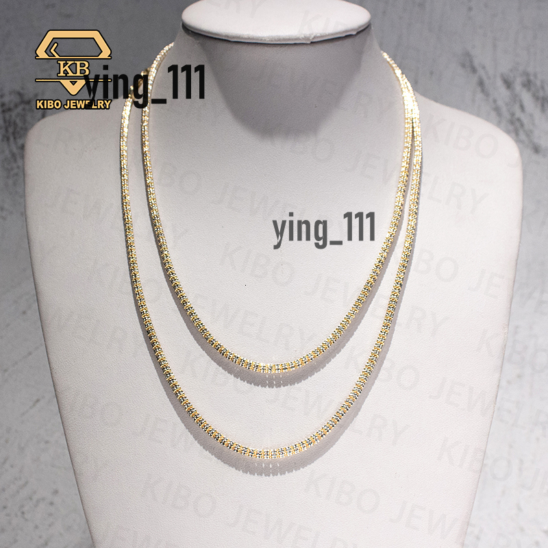Moon Ice Chain Shiny Iced Out 18K Gold Plated Silver 925 Wholesale Fashion S925 Necklace Chains for Mens Bracelet Jewelry