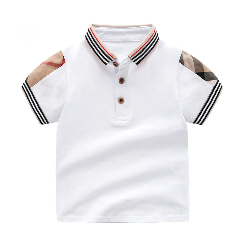 Summer Baby Toddler Boy Clothes Boys Shirts White Short Sleeve Turn-down Collar Kids Tops Boys Designer Clothes 1-6Y