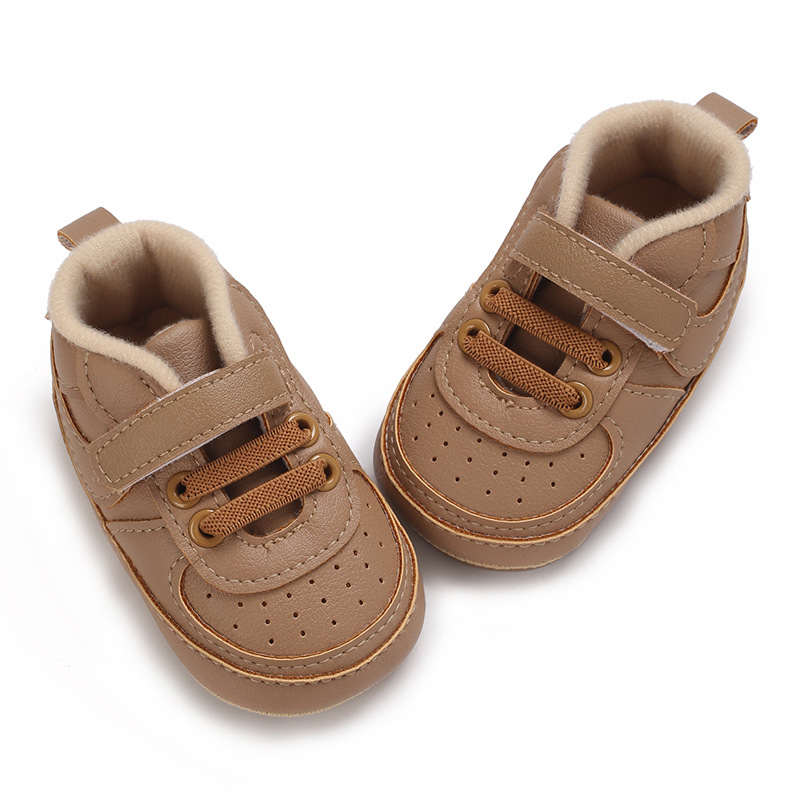 Newborn Baby Shoes Boy Girl Classical Sport Rubber PU Leather Multi-Color First Walker Casual Sneakers White Baptism Shoes