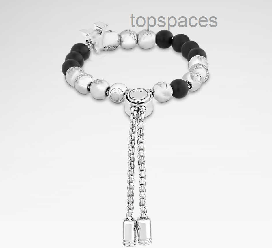 Designer Jewelrys With Box Designer Men Charm Bracelets Silver Black Beads Old Flower Letter Luxury Bracelet Bangles For Women Unisex Jewelry no fad