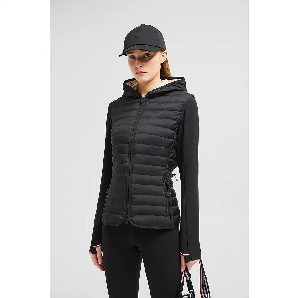 2025 Autumn Winter Down Women's Jackets Zipper Hooded Striped Print Pockets Woman's Coats Thin Short Outerwear JMSMKWD25006