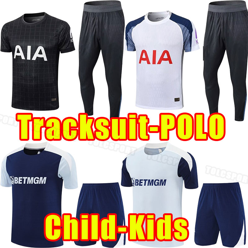 Soccer Tracksuit Tottenham Kit 25/26: Men&#039;s short Sleeve Training Suit - Football Tracksuit, Lightweight & Breathable polo child kids-image-926667009
