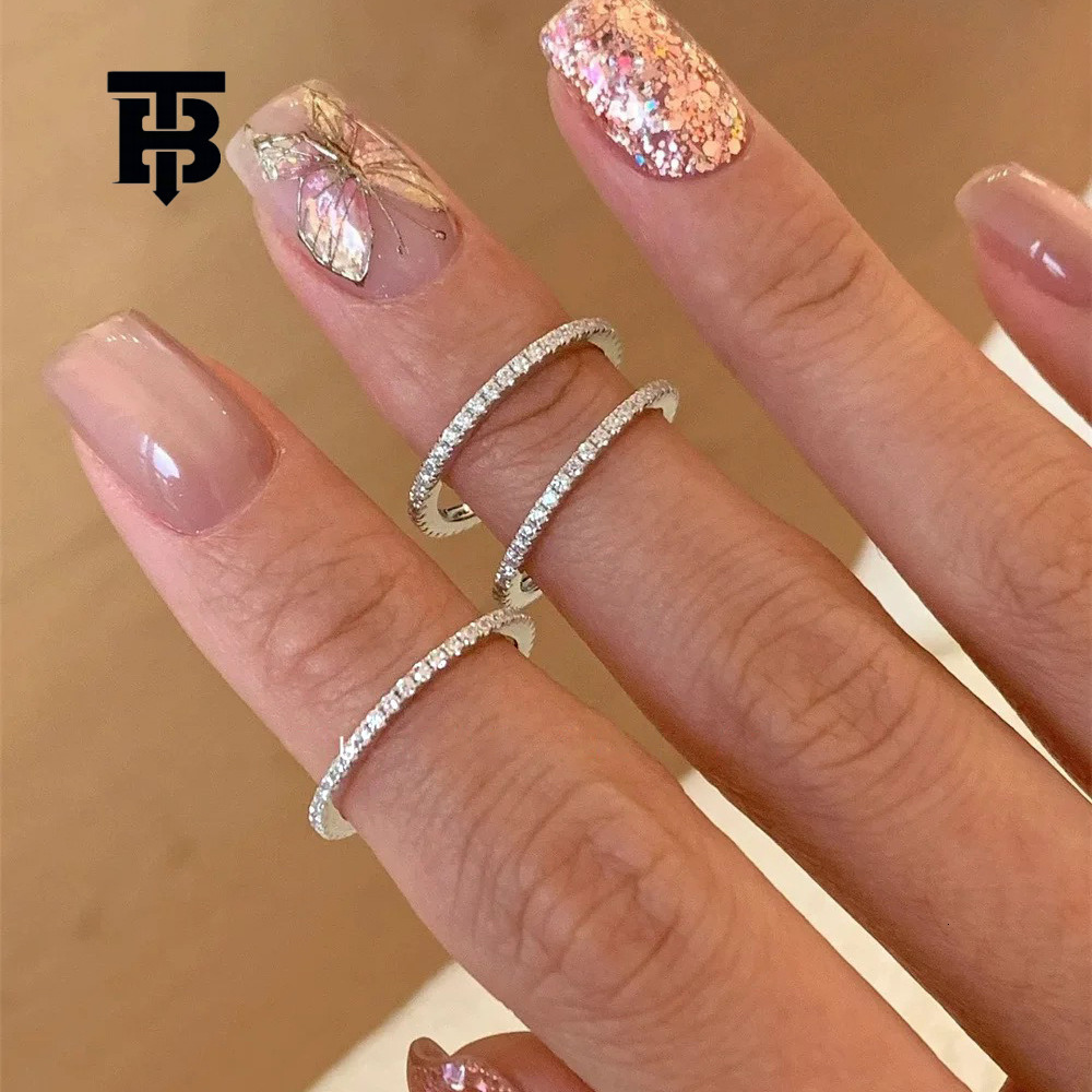 TB BHULAMTE S925 Women's Pure Silver Ultra Fine Diamond Ring Designer Luxury Exquisite High End Jewelry Minimalist Fashion Accessories Free Shi