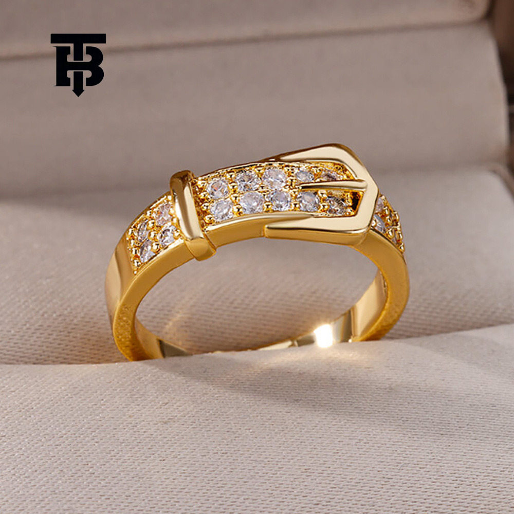 TB BHULAMTE Women's Adjustable Open Heart Ring, Chinese Style Gray Zircon Band, Silver-Plated 18K Gold-Plated Jewelry for Career and Everyday Wear,