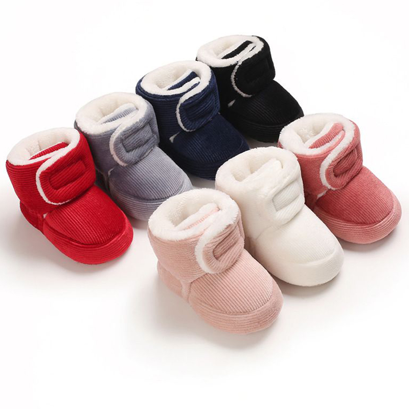 2025 Baby Autumn Winter Boots Baby Girl Boys Winter Warm Shoes Walkfashion Solid Color Fashion Toddler First Walkers Kids Boots Shoes 0-18M W004