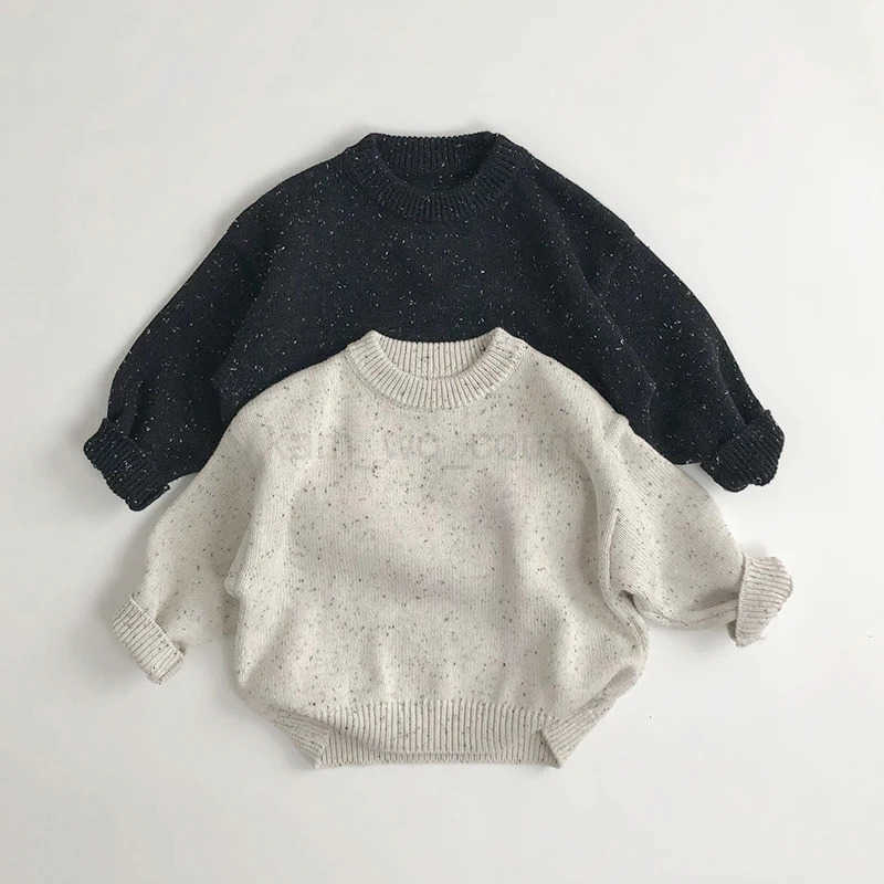MILANCEL Korean Style Childrens Sweater 16Y Autumn New Boys Loose Knitwear Girls Base ONeck Pullover Kids Outerwear M250825