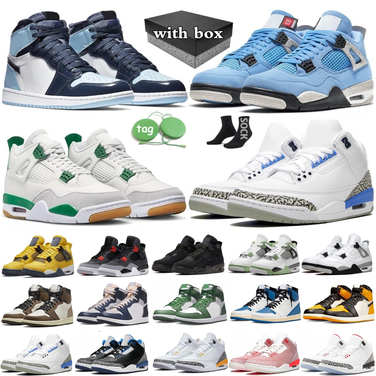 With Box Designer shoe 1 4s 3s Men Women Baketball Shoe 1 Chrome Cat Frozen Moment Canva Military Black White Oreo Dark Mocha Sail Gold Bred Olive R