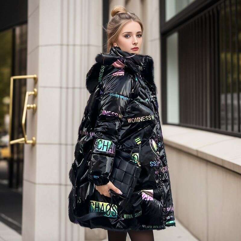 2025 Fashion New Bright Fabric Thick Warm Winter Jackets Women's Cotton Padded Coats Mid-Length Women Parkas Female Outerwear