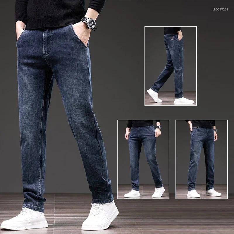 Men's Jeans 2025 Male Elasticity Versatile High End Denim Pants Men Spring Autumn Loose Straight Fashion Slim Fit Trousers Size 28-40