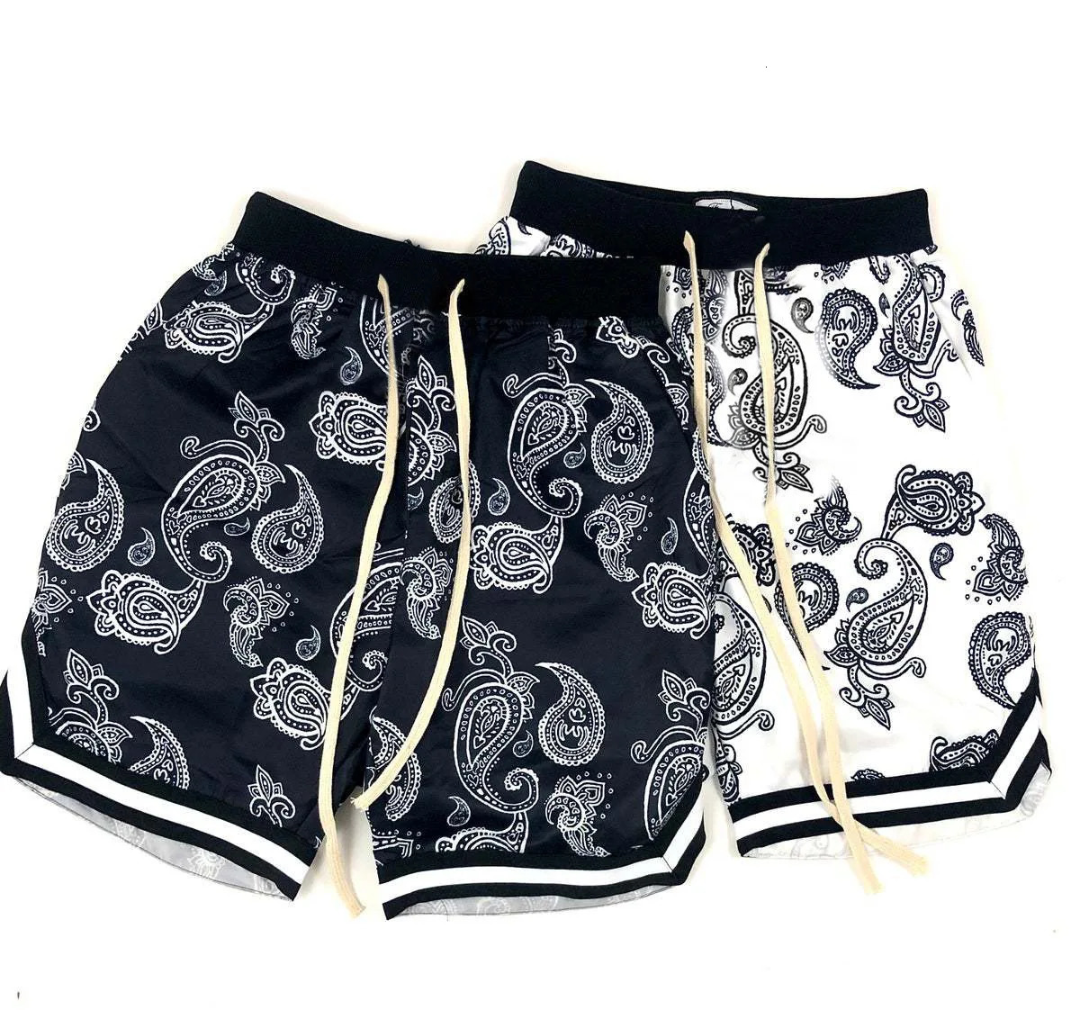 Summer Harajuku Men Shorts Bandana Pattern Fashion Hip Hop Mens Short Pant Bottoms Elastic Wais Man Casual Pants 250825