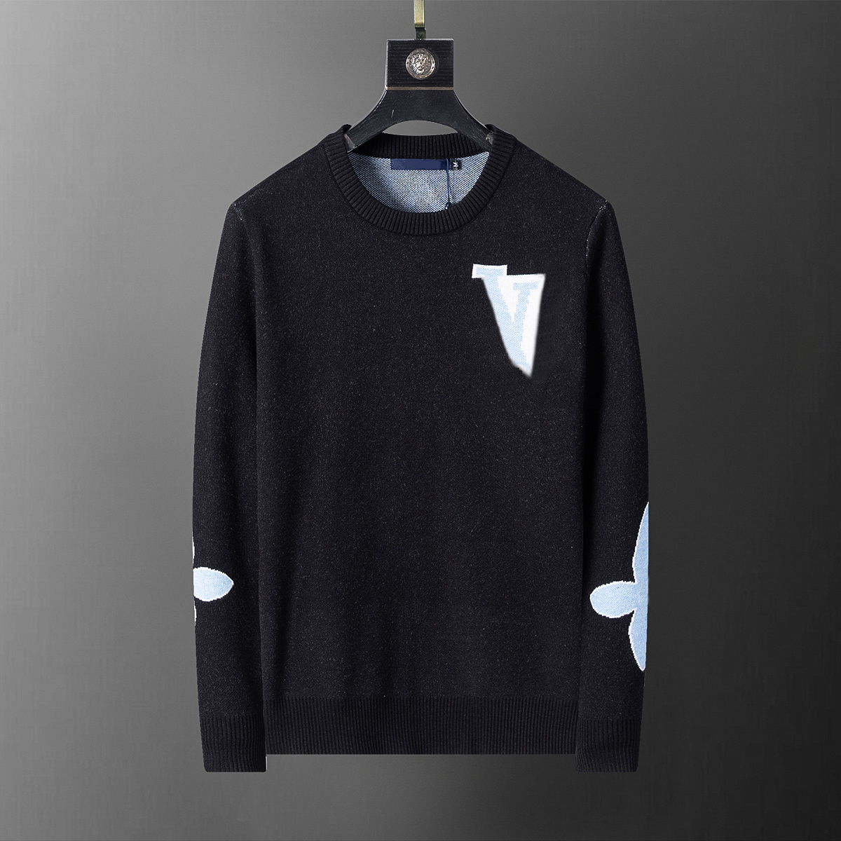 2026 Knit Sweaters Mens Letter Embroidery Sweaters Casual Warm Pullovers Round Neck Jumper for Everyday Wear