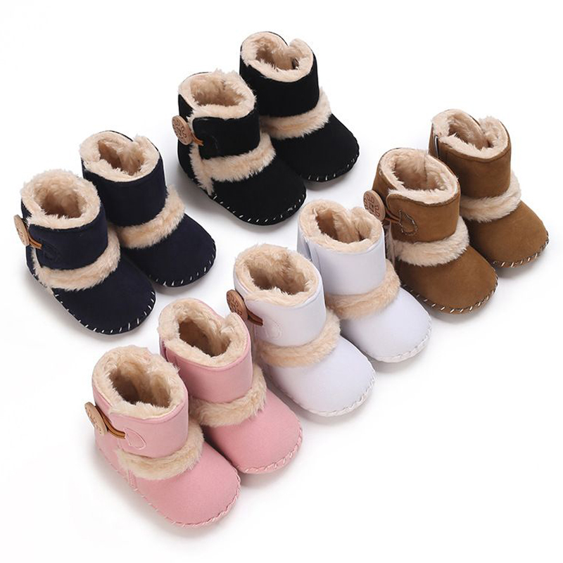 Newborn Baby Fuzzy Winter Boots Fleece Soft Sole Infant Shoes 0-18 Months Umshop Warm First Walkers Toddler Plush Snow Booties 0-18 Months U0461
