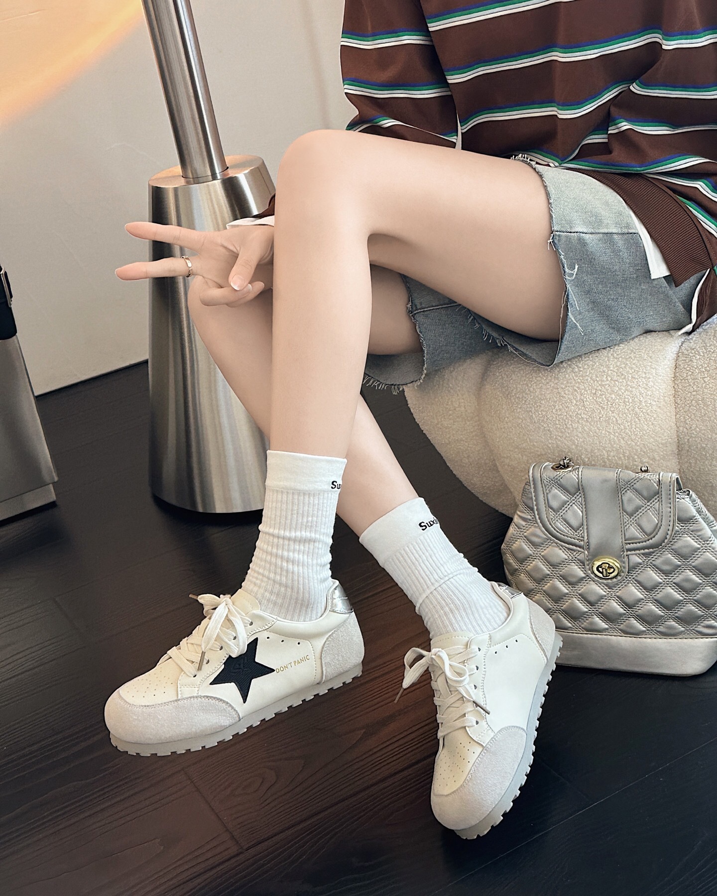 Fashion casual shoes - Dechen shoes for women. New arrivals in spring 2025. Leather material. Lightweight and anti-slip rubber sole. Five-point star