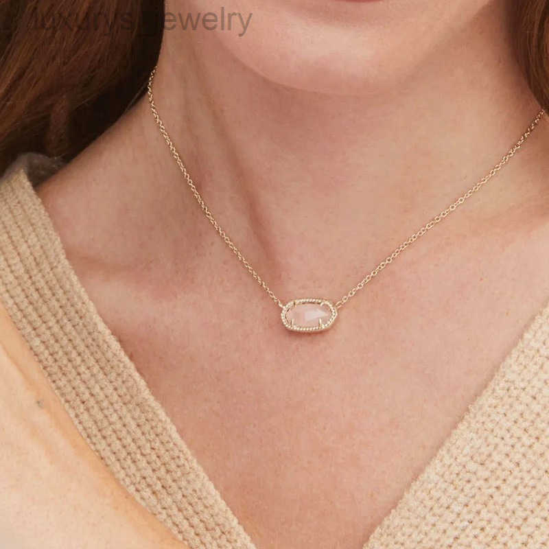 Luxury 18k gold plated necklace designer charm chain diamond necklace scott 925 sterling silver oval cystal stone collar moissanite pendant necklace